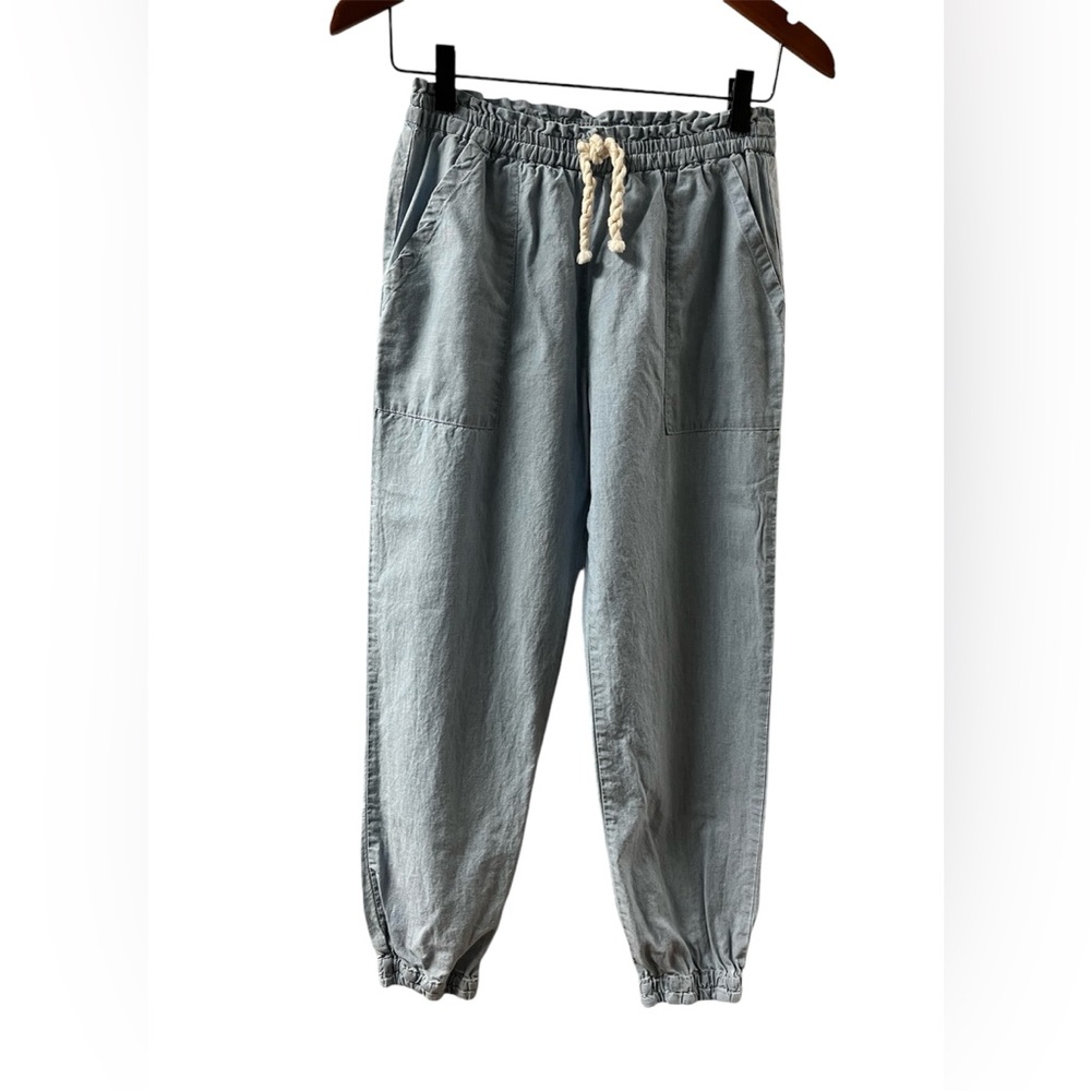 Zara Denim Joggers Relaxed Fit Elastic Waist